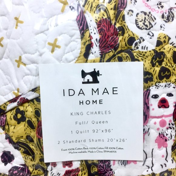 Ida Mae King Charles 3 Piece Quilt Sham Set FQ - Picture 2 of 12